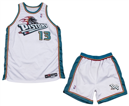 2000-01 Jerome Williams Game Used Detroit Pistons Home Jersey & 1999-00 Game Worn Shorts (Pistons Employee LOA)
